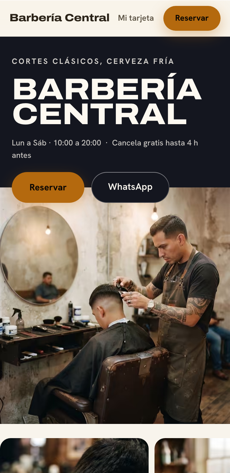 Barbershop · Your client sees your brand, not ours